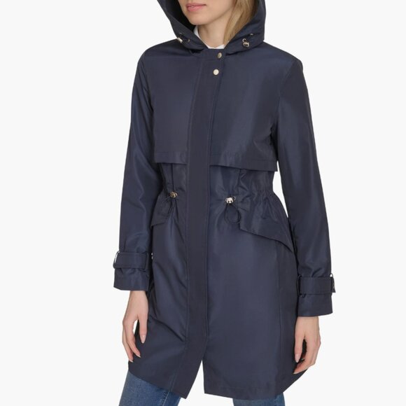 NEW COLE HAAN Rain Trench Coat in Indigo for women 825 7m3 - Picture 7 of 8